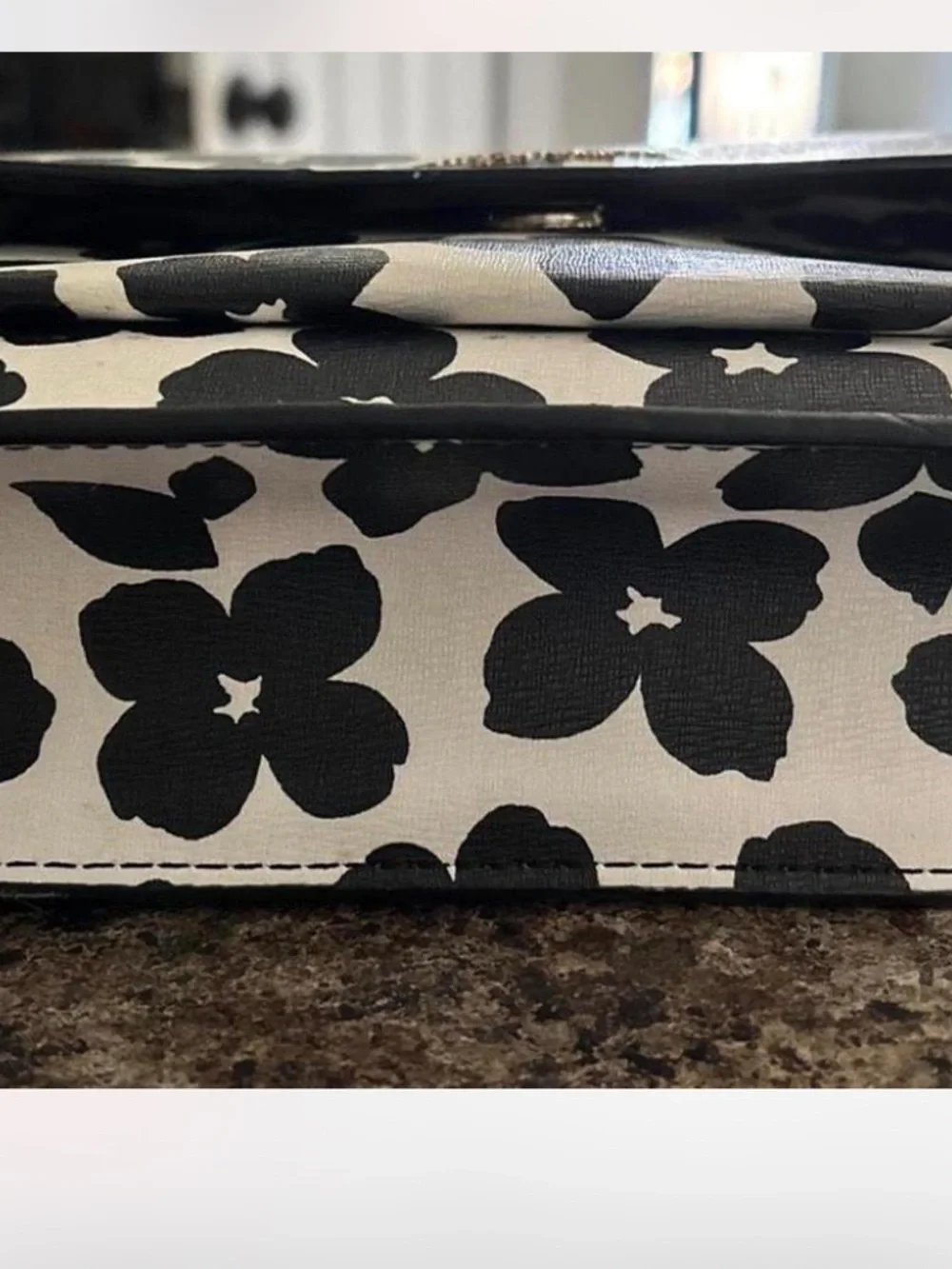 Kate Spade New York Black & White Floral Crossbody Bag - Picture 7 of 12